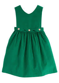 Little English Button Panel Jumper, Evergreen Corduroy