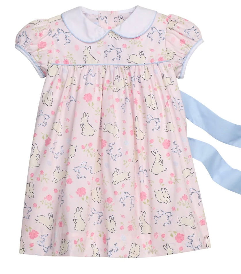 Little English Short Sleeve Natalie Dress, Bunny Blooms