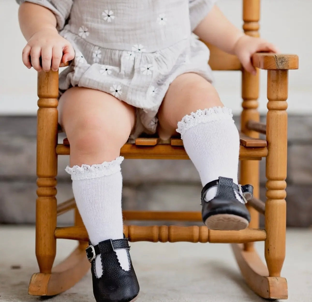 LSC white lace top knee socks