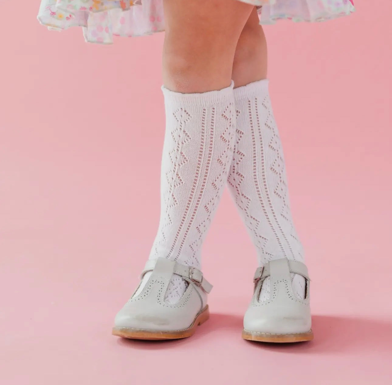 LSC scalloped white knee socks