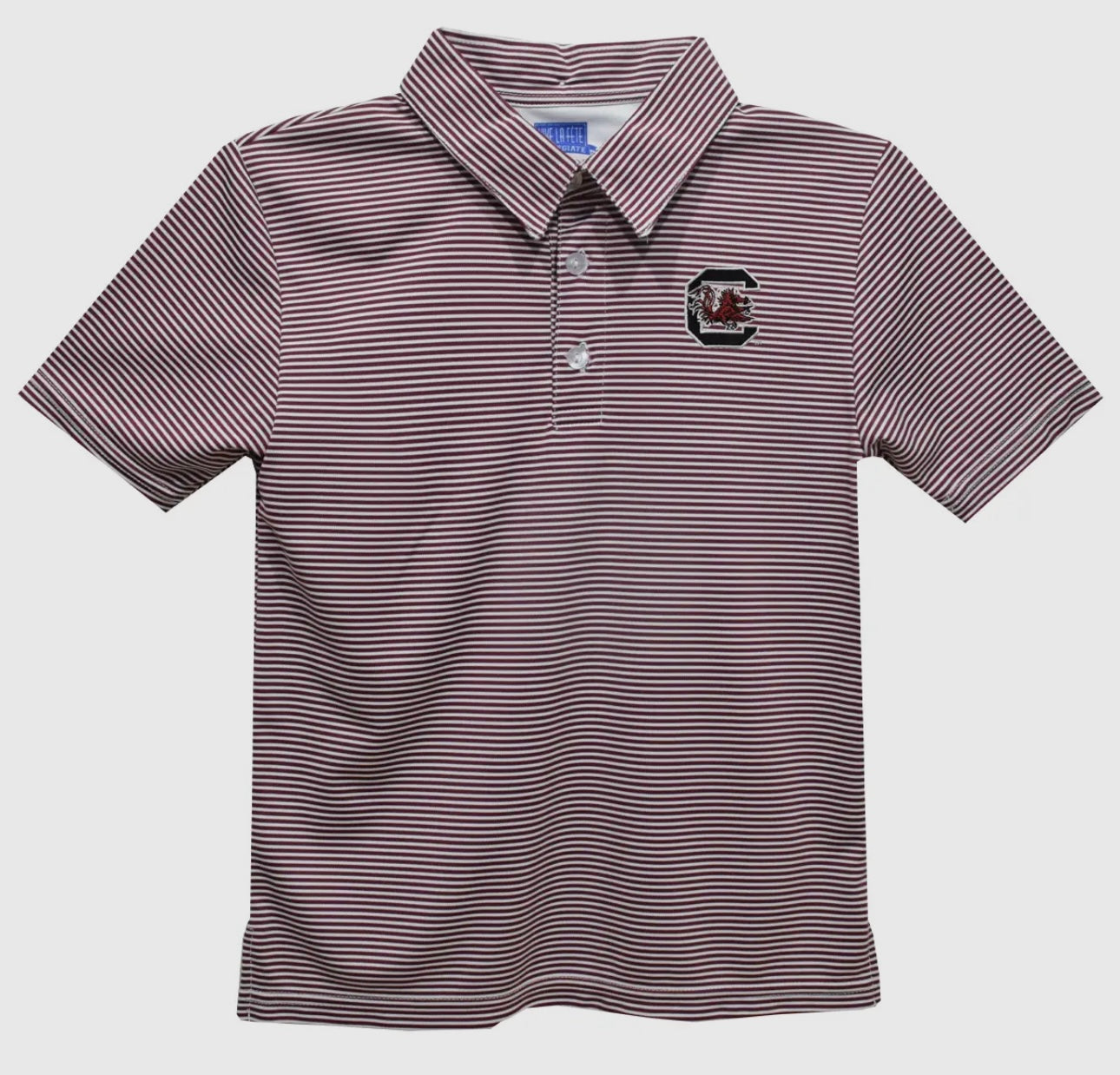 Gamecocks embroidered stripes polo