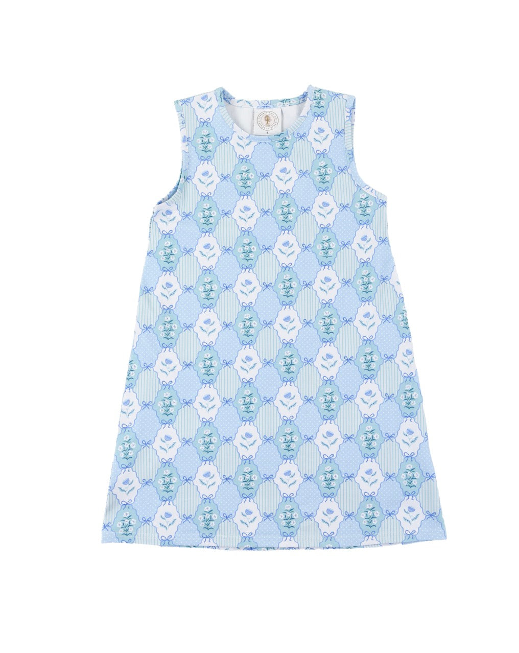 Cypress Row Floral Blues Sleeveless Swing Dress