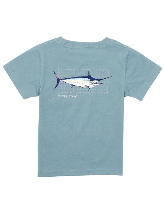 Properly Tied Boys Swordfish Short Sleeve Steel Blue