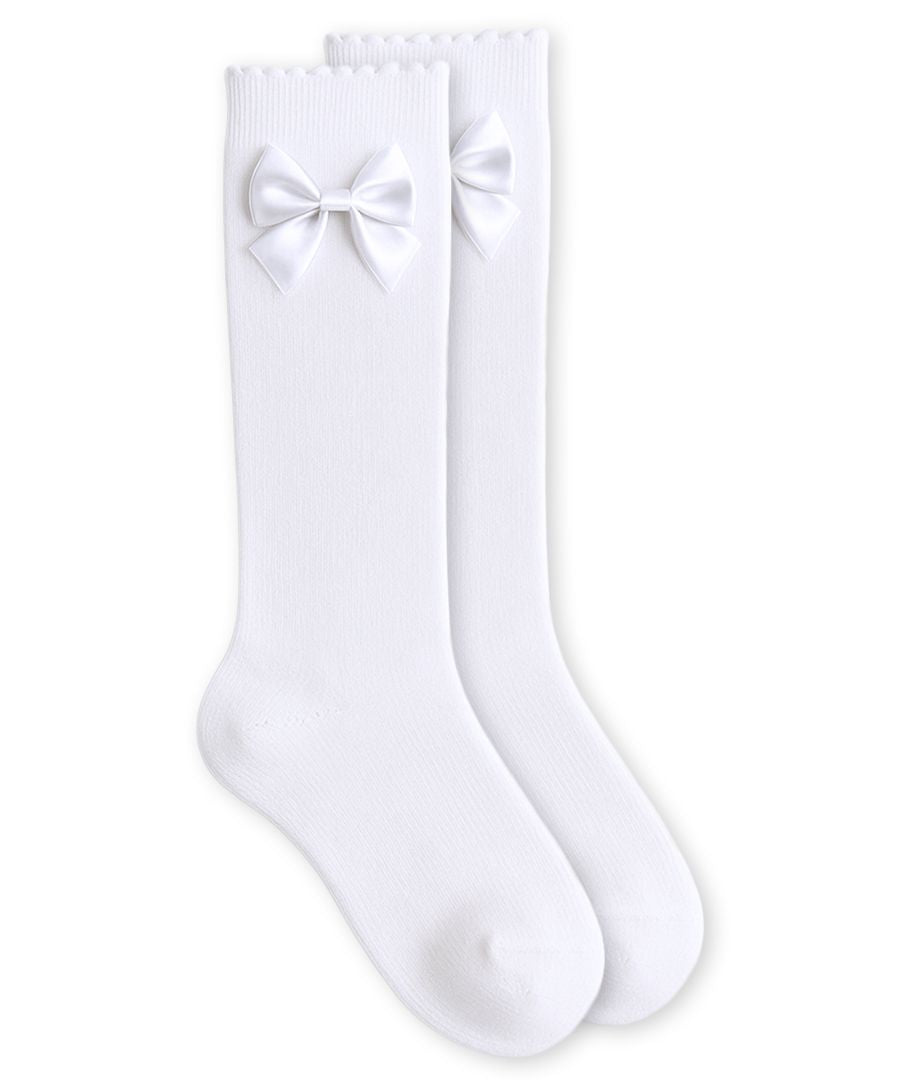 Jefferies White Knee High Bow Socks
