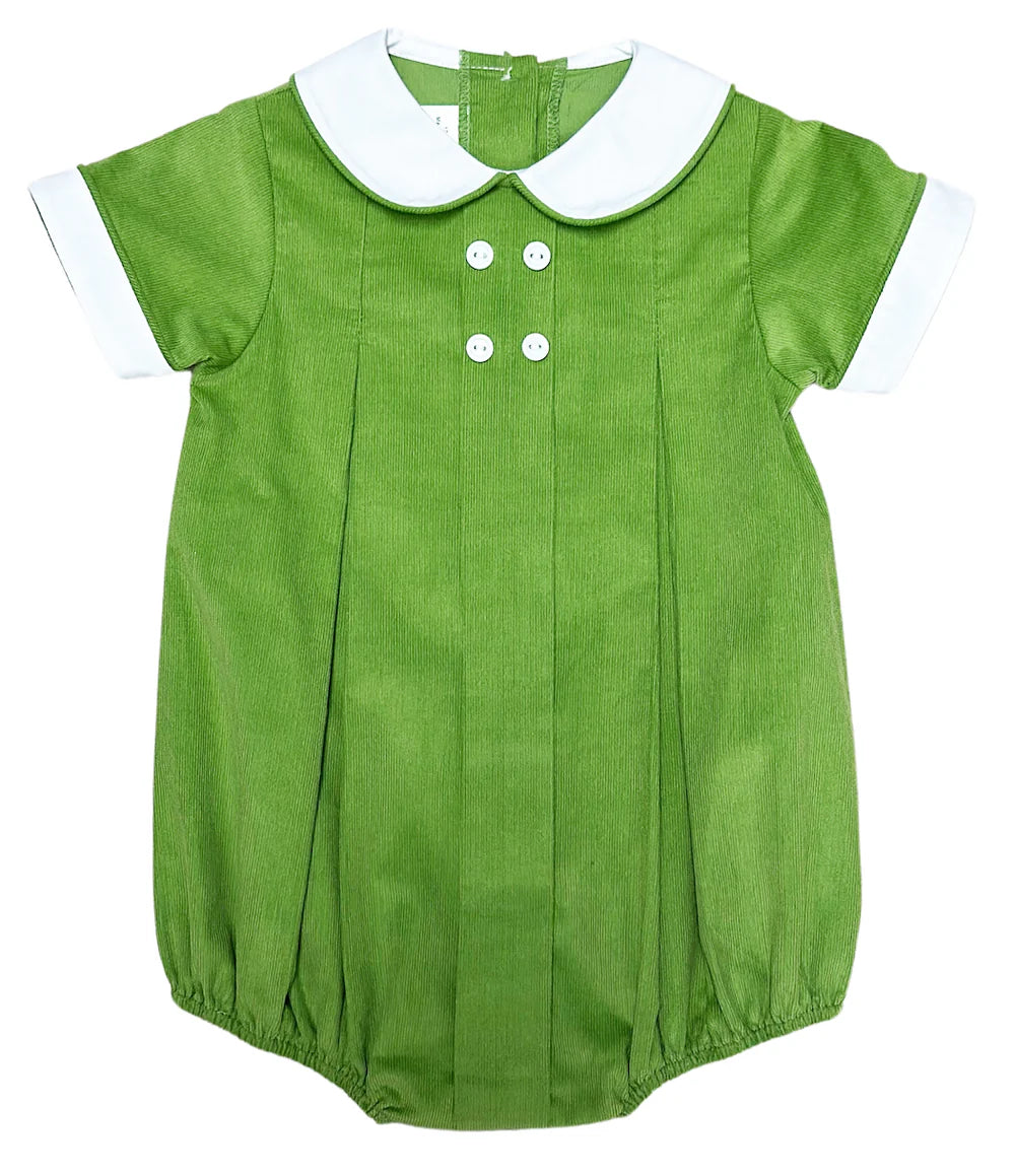 Marco and Lizzy Boys Green Corduroy Bubble