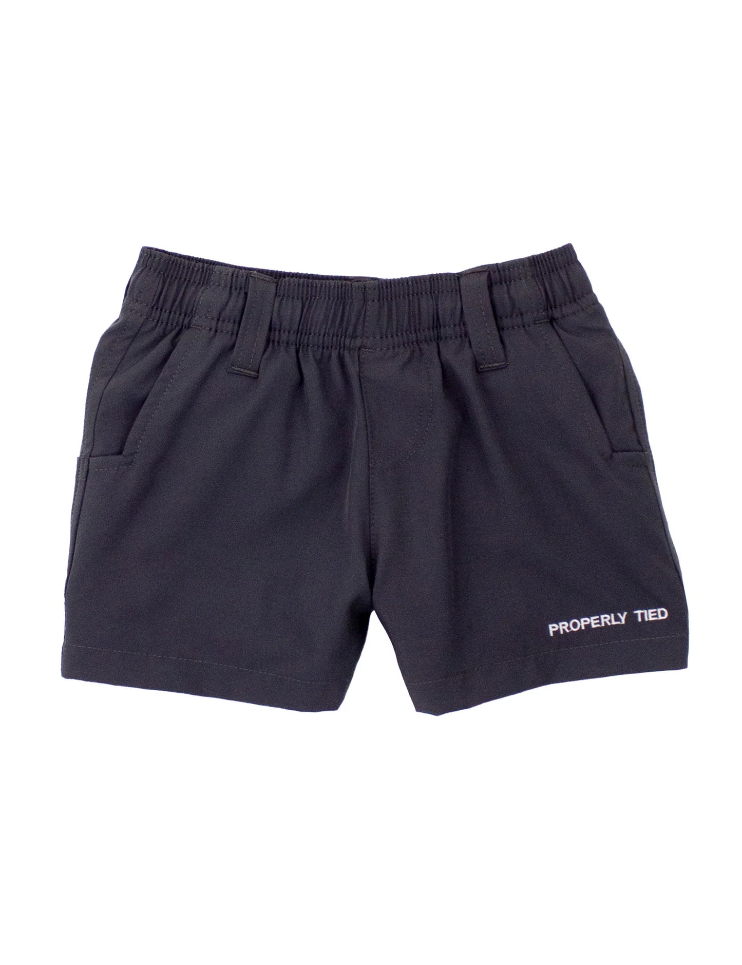 Properly Tied Boys Pintail Short Charcoal