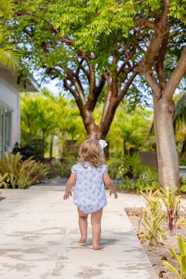 TBBC Ramona Ruffle Bubble in Handful of Hydrangeas with Worth Avenue White