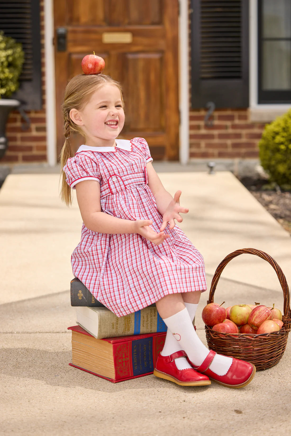 Little English Bibie Dress- Hartford Plaid