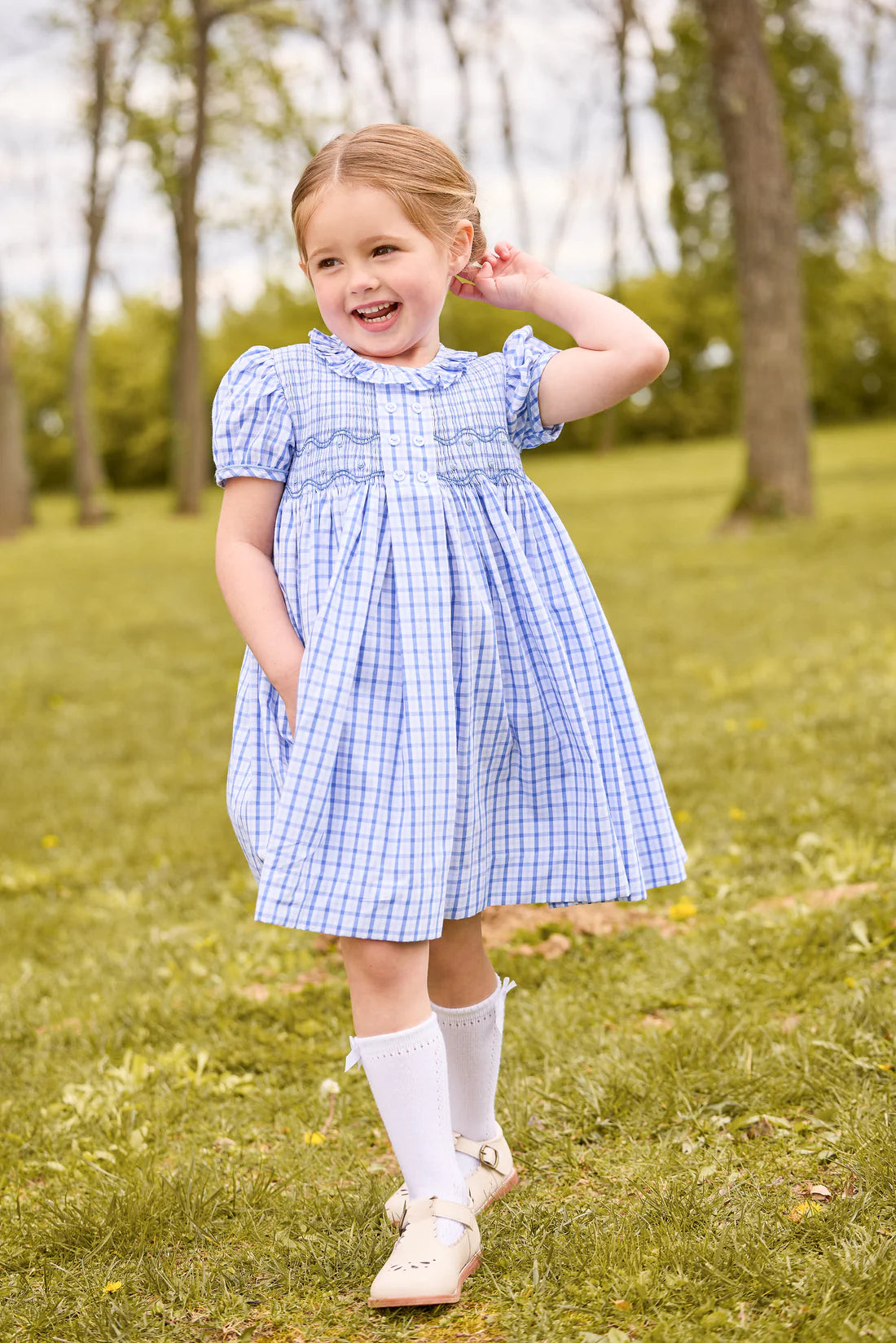 Little English Bridget Dress- Woodberry Plaid