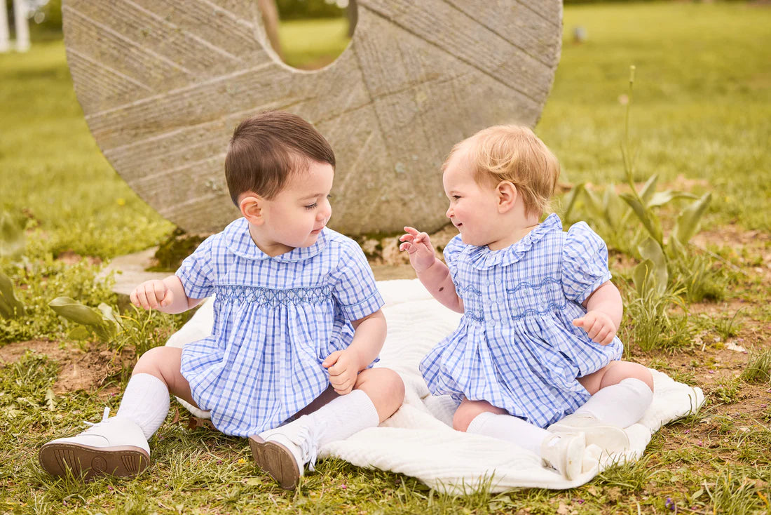 Little English Smocked Bridget Bubble- Woodberry Plaid