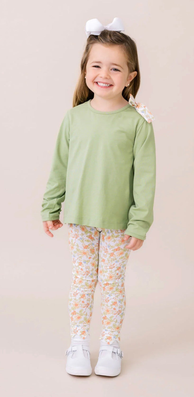 Lullaby Set Madeline Legging Set- Saybrook Sage Knit, Hearthside Floral