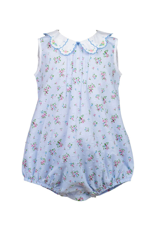 The Proper Peony Bea Blue Floral Dotted- Swiss Bubble