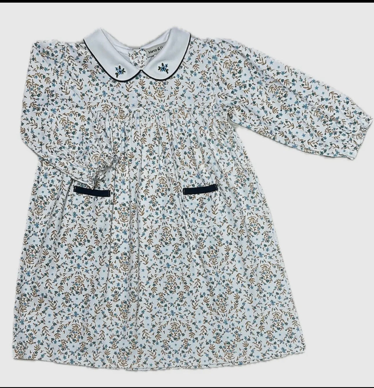 Marco and Lizzy Girls Ariana and Drew Blue Floral Float Dress