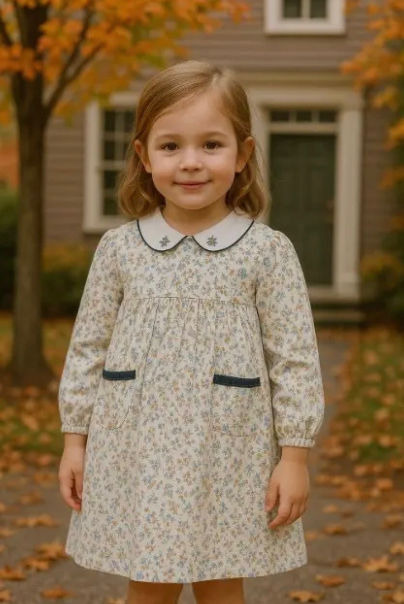 Marco and Lizzy Girls Ariana and Drew Blue Floral Float Dress