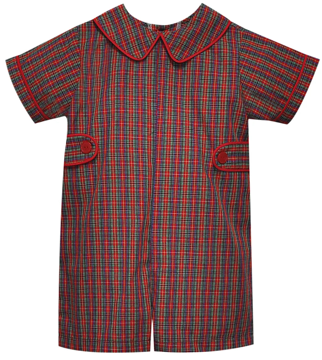 Remember Nguyen Red Plaid Williams Romper