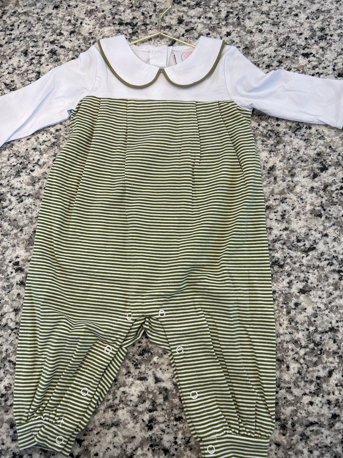 Cypress Row Christmas Stripe Boy Romper