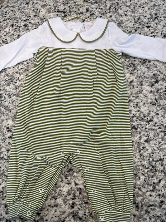 Cypress Row Christmas Stripe Boy Romper