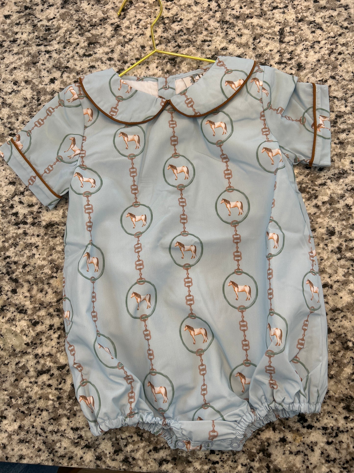 Hamner Hill Boys Blue Horse Collared Bubble