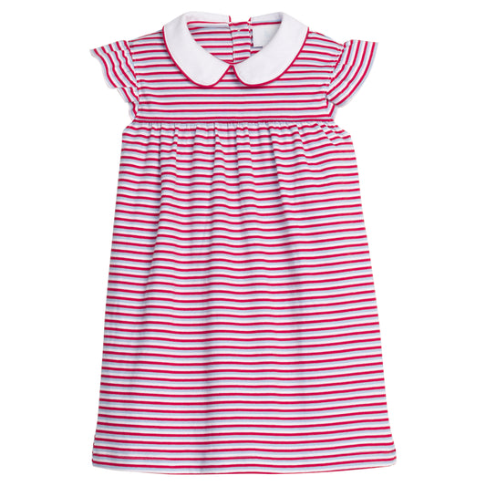 Little English Angel Sleeve Peter Pan Dress Americana Stripe