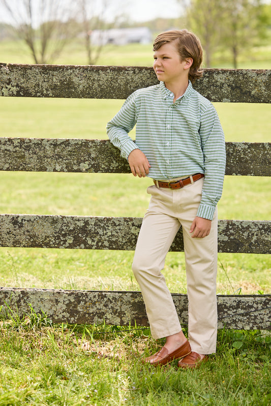 Little English Button Down-Watercress Gingham