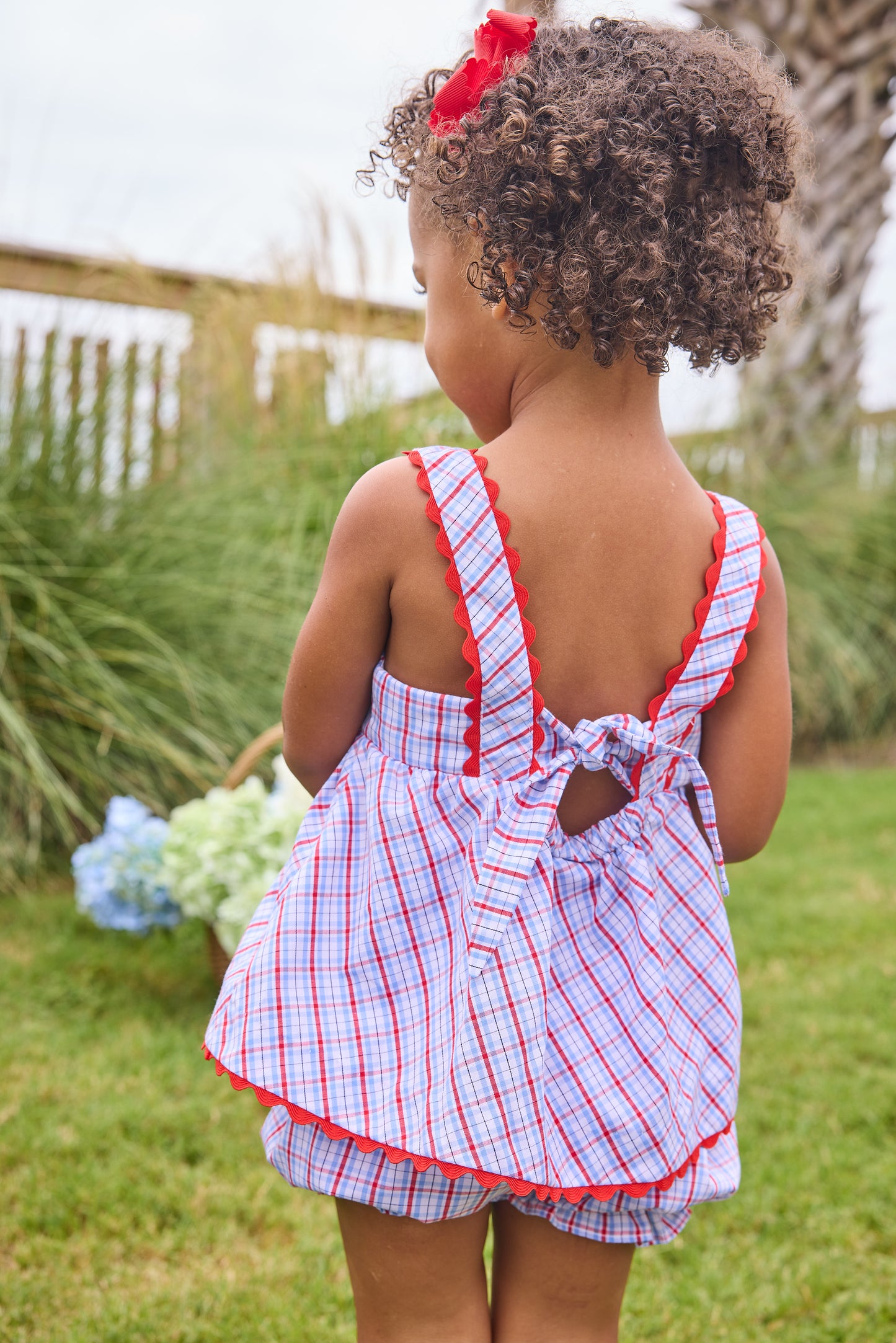 Little English Evie Bloomer Set Patriotic Plaid