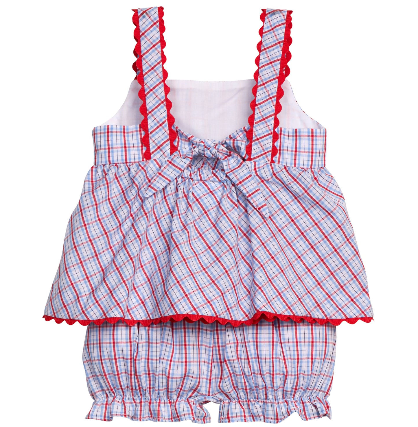 Little English Evie Bloomer Set Patriotic Plaid