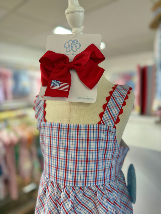 Bits and Bows American Flag Hair Bow