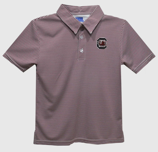 Gamecocks embroidered stripes polo
