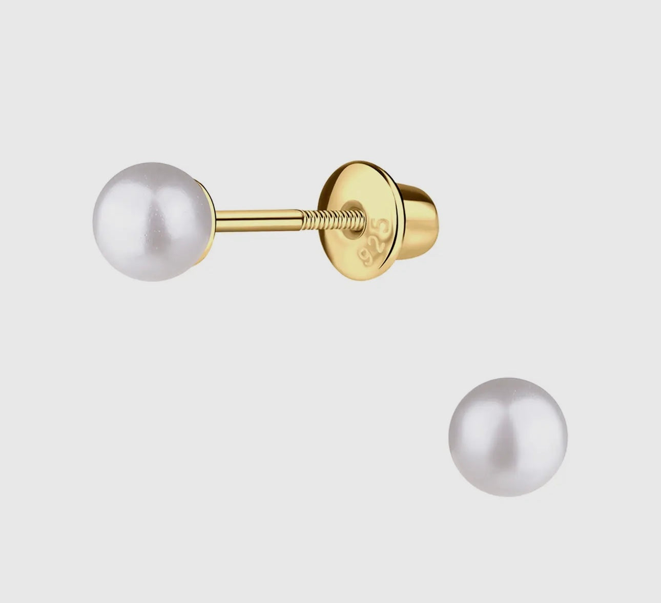 CM 14k gold plated white pearl earrings