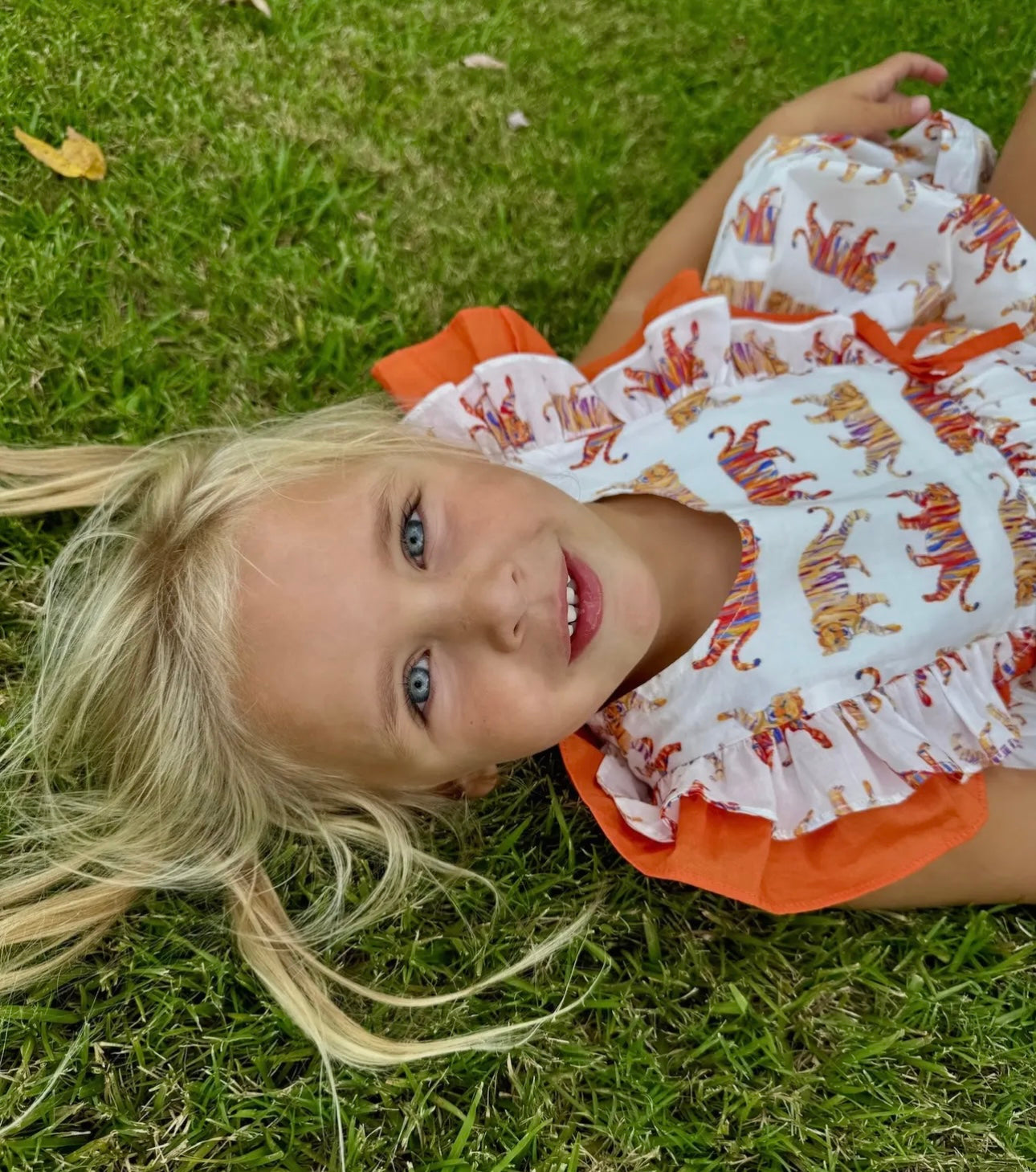 Saltwater Swaddles Easy Tiger flutter sleeve dress