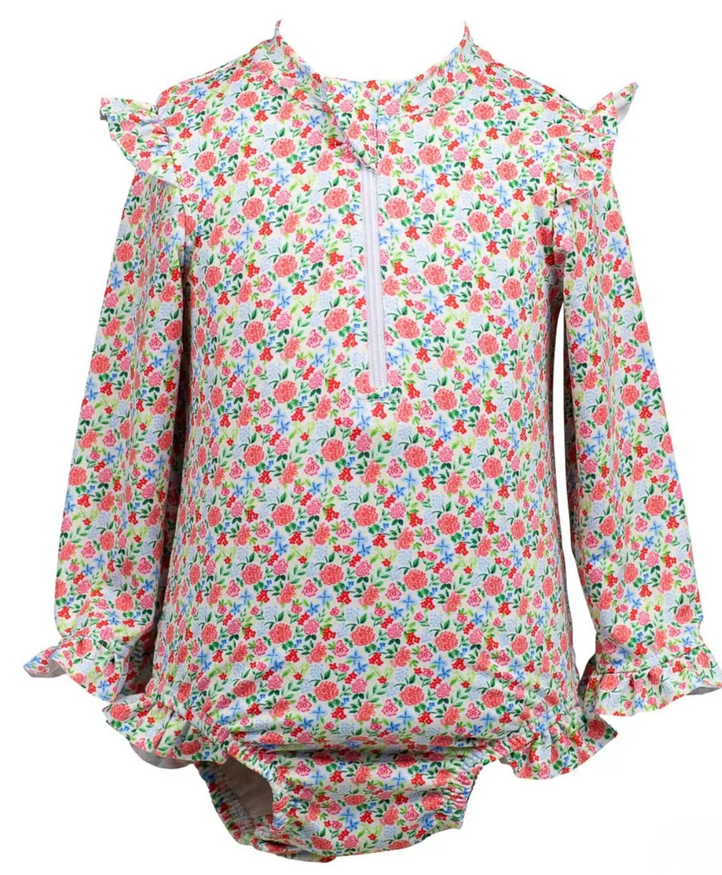 The Proper Peony Geranium rashguard one piece
