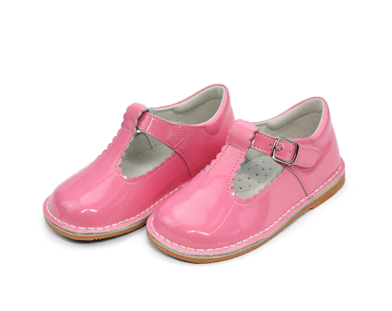 L’Amour Selina scalloped patent Malibu Pink