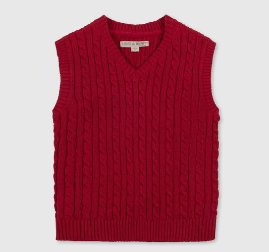 H & H cable sweater vest