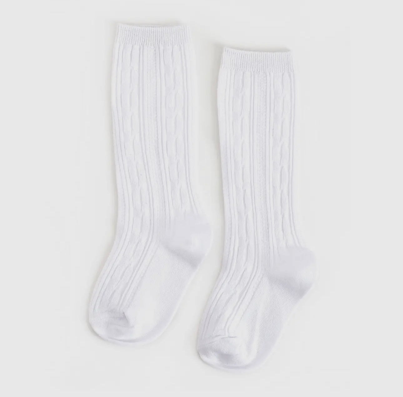 LSC white cable knit knee socks