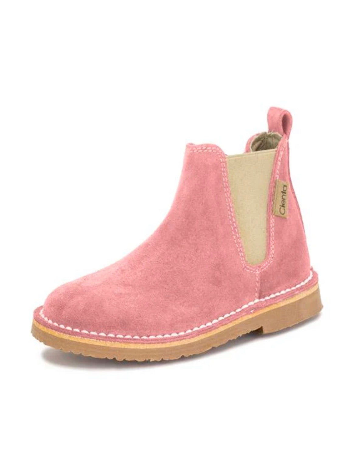 Cienta Pink Suede Zipper Boot
