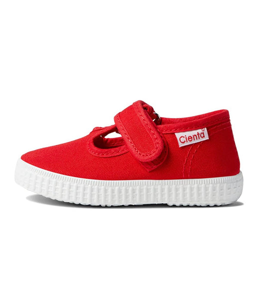 Cienta Red Velcro T-Strap Shoes