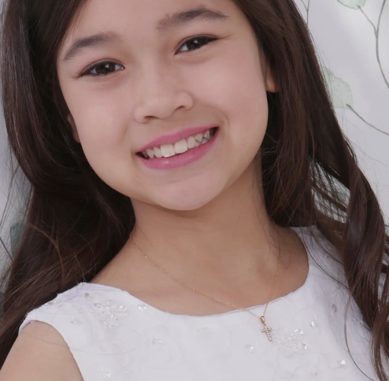 CM 14k gold plated cross cz necklace