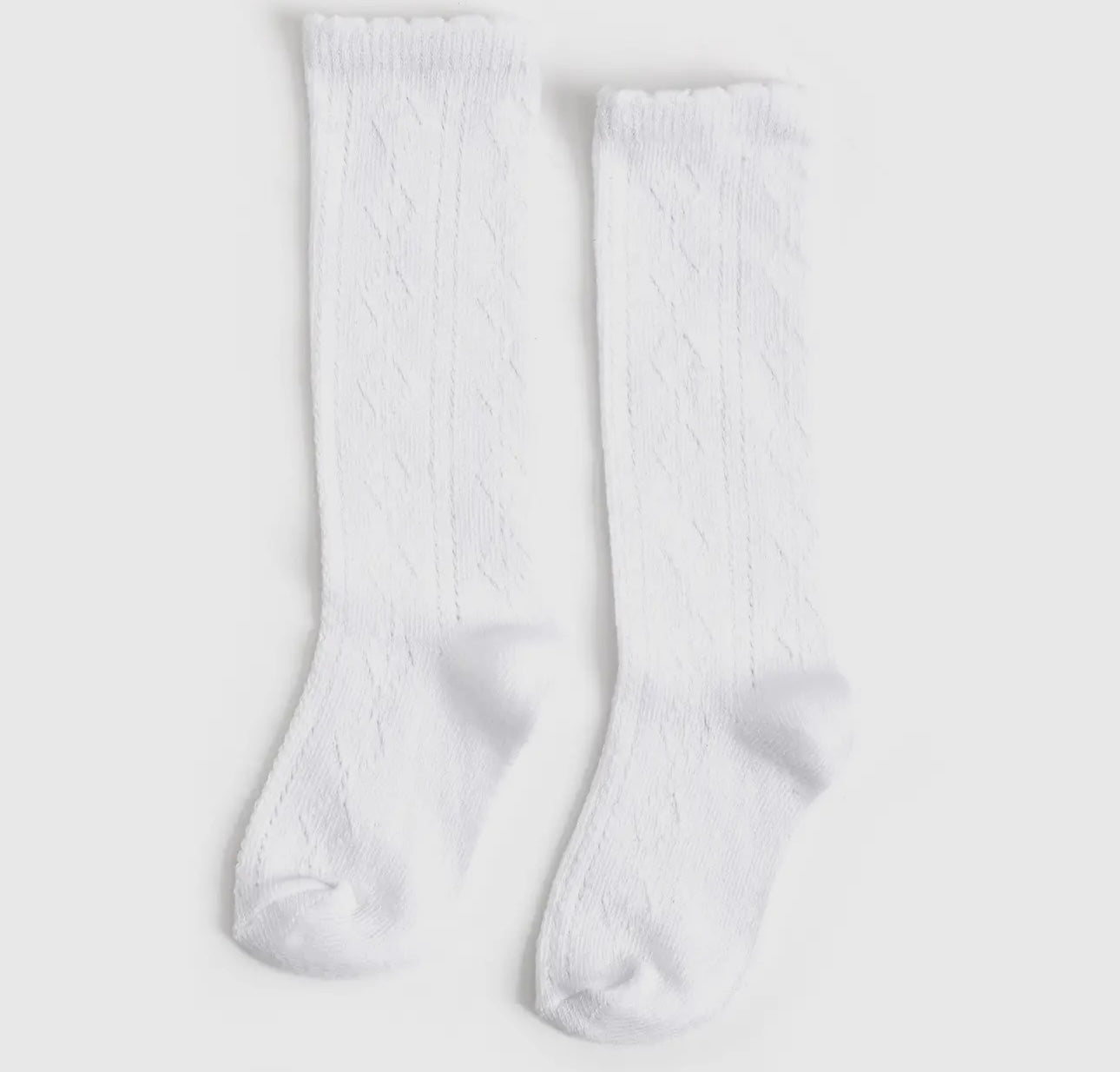 LSC scalloped white knee socks