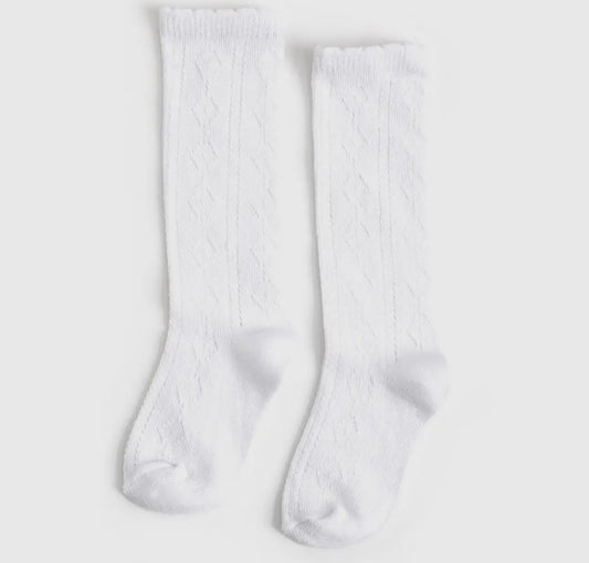 LSC scalloped white knee socks