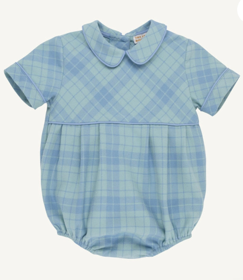 The Beaufort Bonnet Company Bradford Bubble, Audubon Park Plaid with Sarasota Sky
