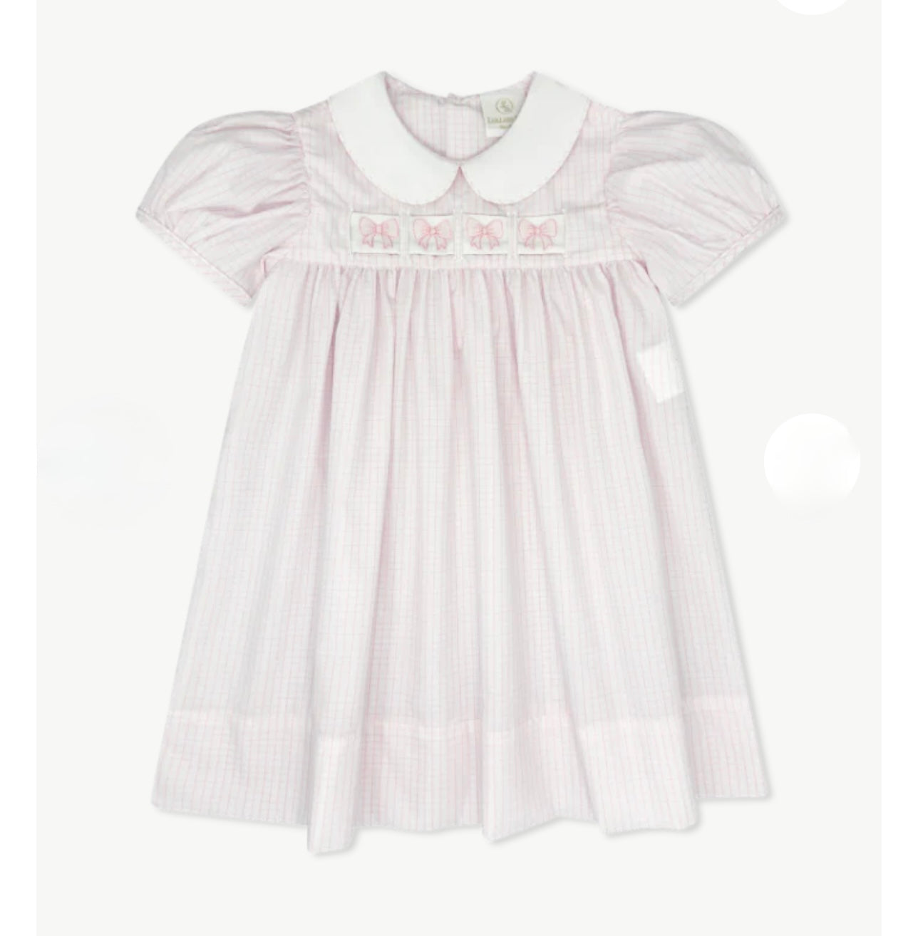 Lullaby Ruth Ribbon Classic Pink Windowpane Dress