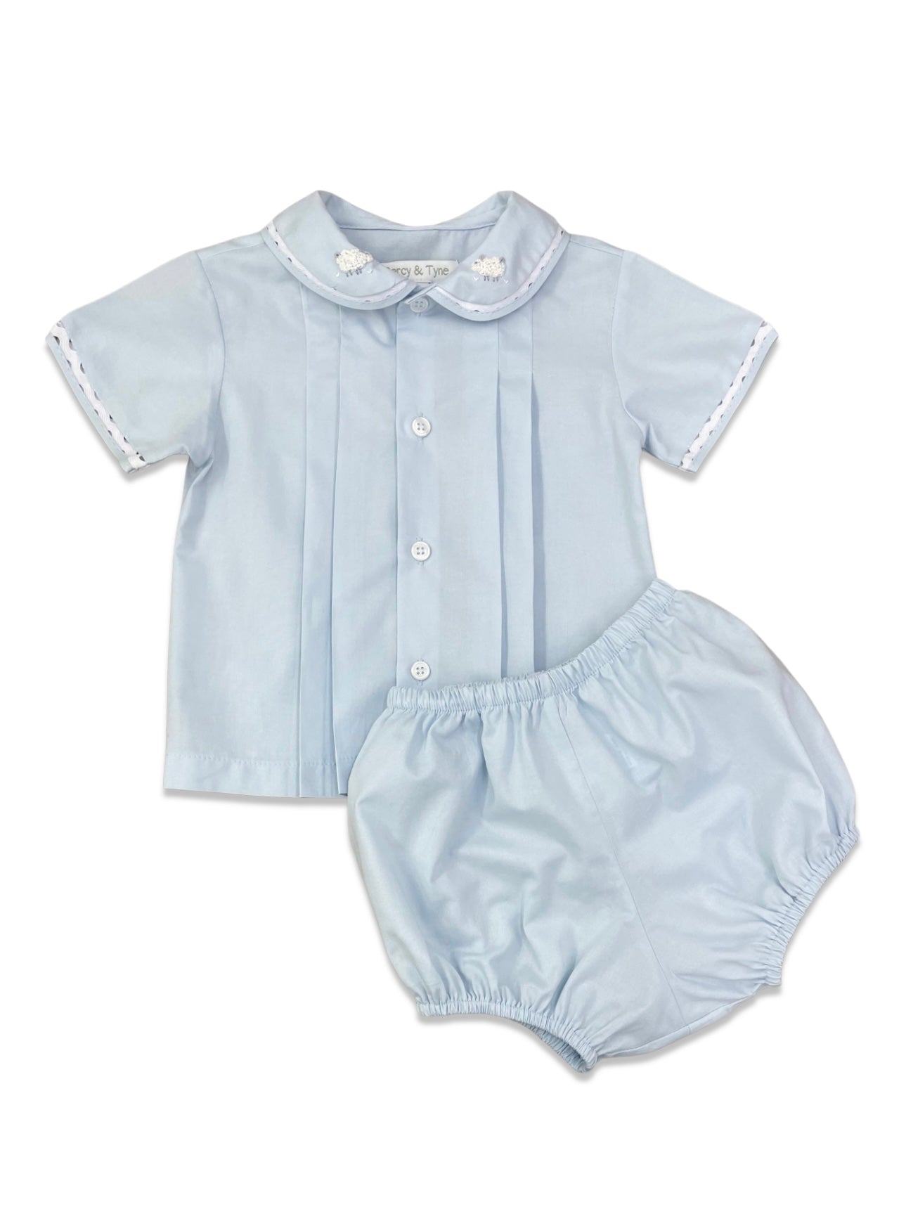 Percy & Tyne Embroidered Pleat Bloomers Set