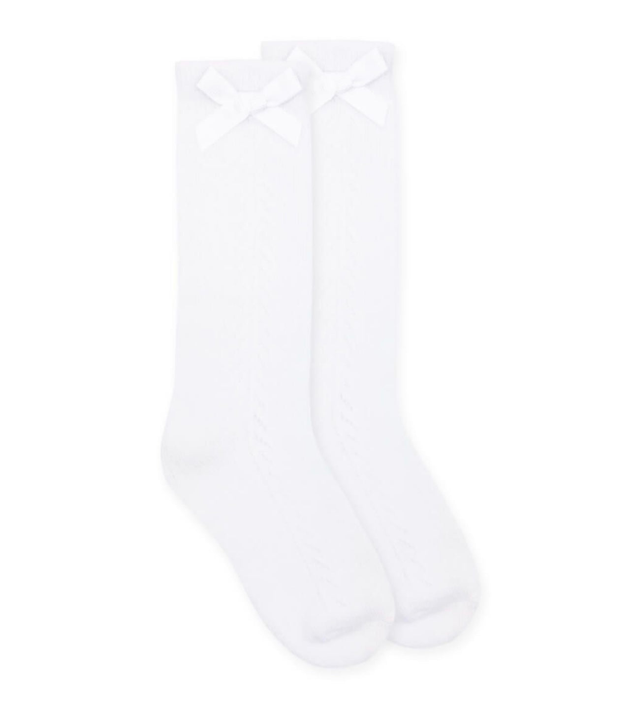 Jeffries white knee socks with bow