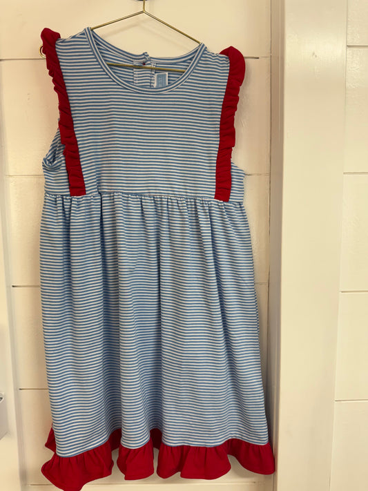Trotter Street Dress-Red/Blue