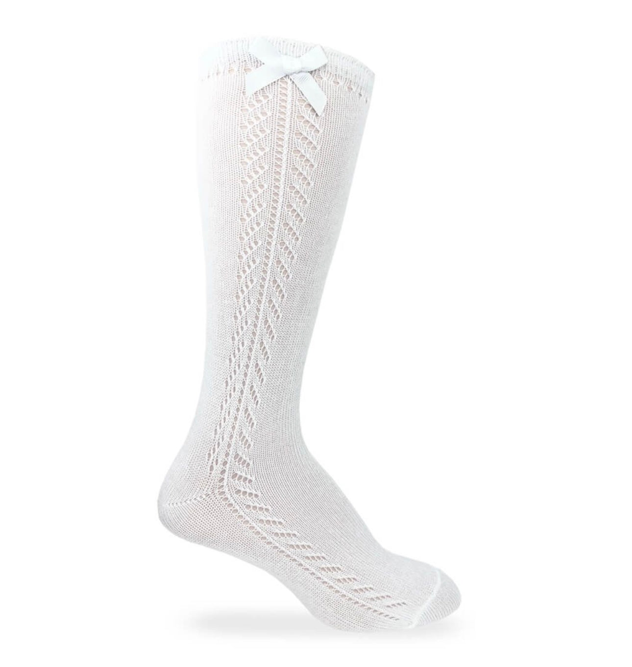 Jeffries white knee socks with bow