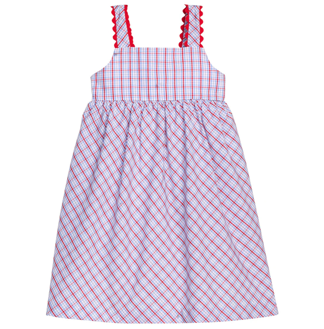 Little English Evie Dress, Patriotic Plaid