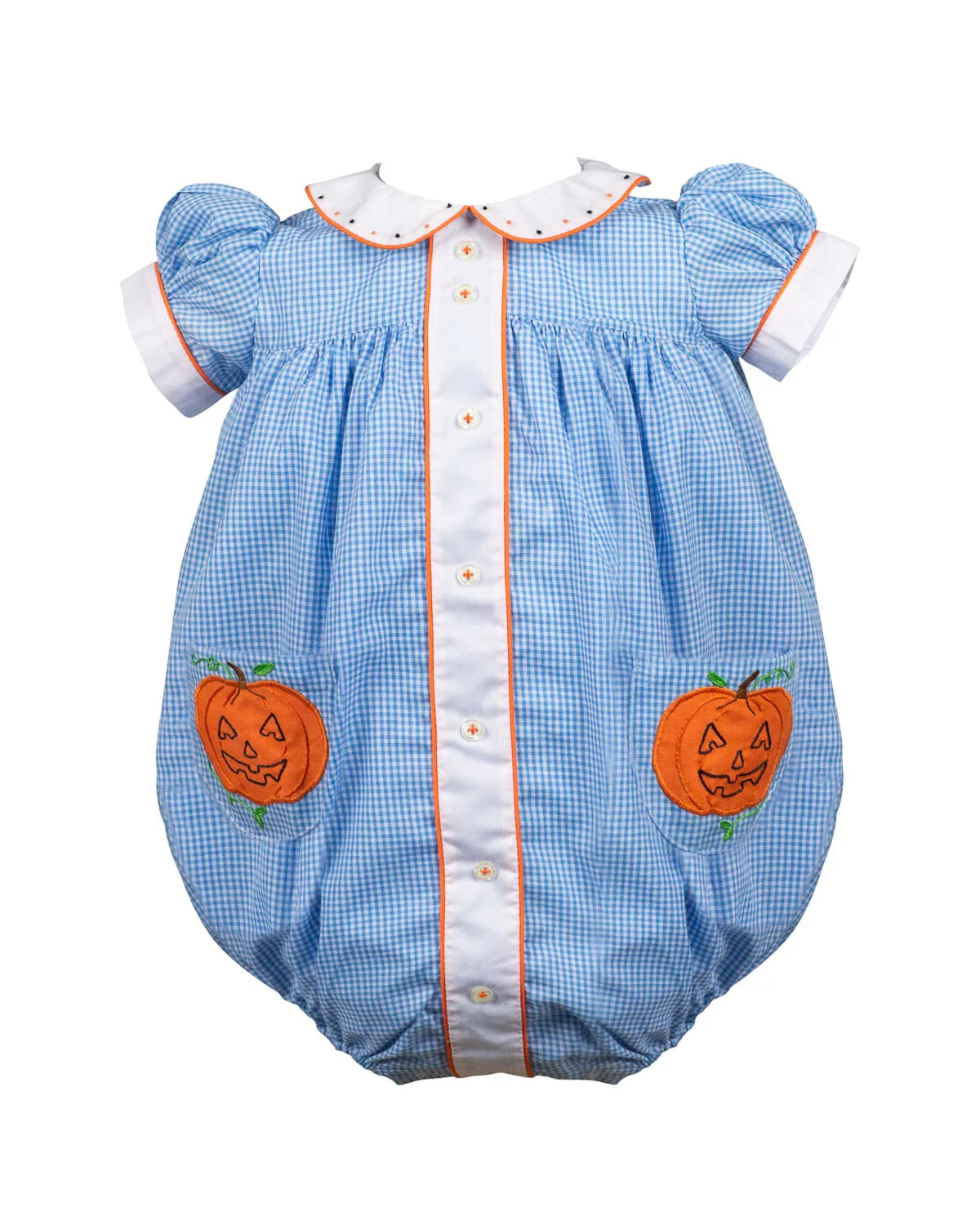 The Proper Peony Girls Jackie Blue Halloween Pumpkin Bubble