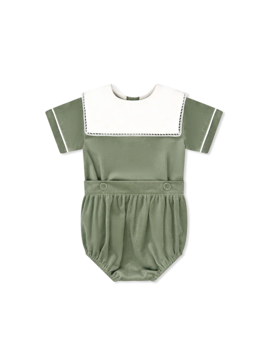 Lullaby Set Christian Button On Leyland Green Velvet