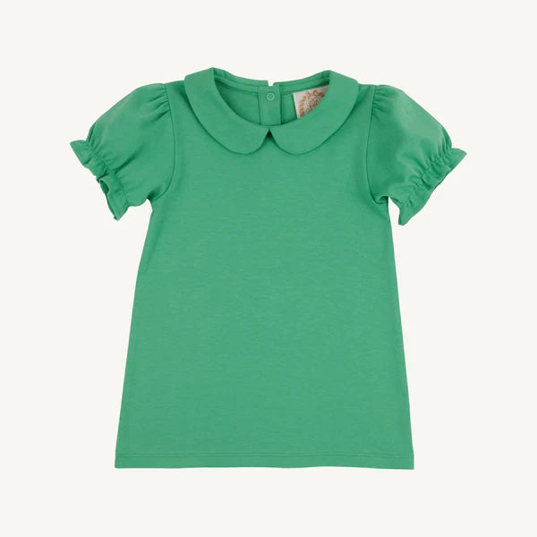 The Beaufort Bonnet Company Maude’s Peter Pan Collar Shirt (Short Sleeve Pima), Gibson Island Green