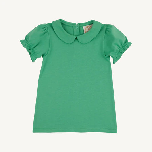 The Beaufort Bonnet Company Maude’s Peter Pan Collar Shirt (Short Sleeve Pima), Gibson Island Green